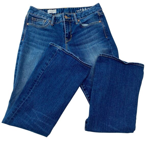 Gap 1969 Curvy Bootcut Jeans Low Rise Stretch Blue Womens 27 Short - Picture 5 of 10